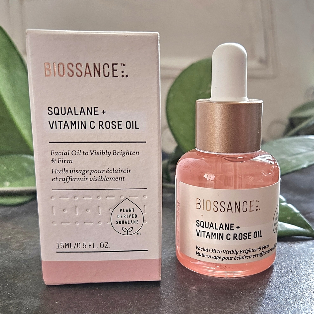 Biossance Squalane + Vitamin C Rose Oil - Visibly Brighten & Firm .5 oz NIB!